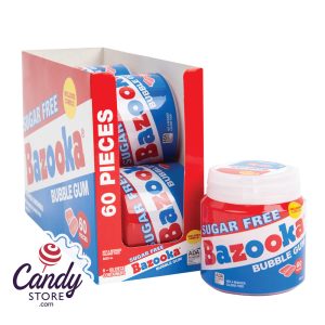 Bazooka Sugar Free 60-Piece Containers w Comics - 6ct