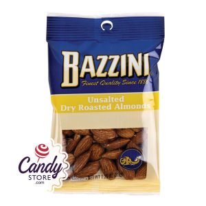 Bazzini No Salt Dry Roast Almonds 1.5oz Peg Bags - 12ct