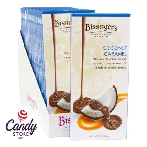 Bissinger's Milk Chocolate Coconut Caramel 3oz Bar - 12ct