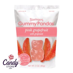 Bissinger's Pink Grapefruit Gummy Pandas 3oz Pouch - 12ct