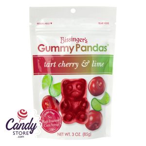 Bissinger's Tart Cherry And Lime Gummy Pandas 3oz Pouch - 12ct