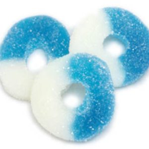 Blue Raspberry Gummy Rings Candy - 5lb