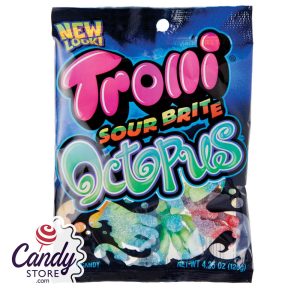 Brite Octopus Sour Gummi Trolli Candy - 12ct Peg Bags