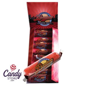 Broadway Licorice Rolls Strawsberry Red - 24ct