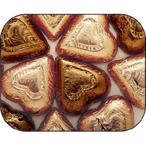 Bronze & Brown Dark Chocolate Hearts - 5lb