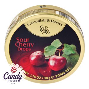 Cavendish & Harvey Sour Cherry Drops 1.75oz Tin - 7ct