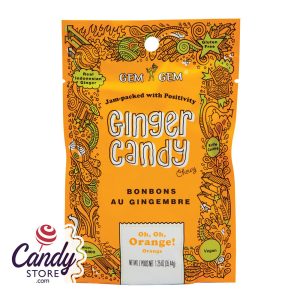 Chewy Orange Gem Gem Ginger Candy - 12ct Peg Bags