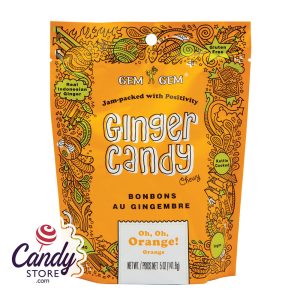 Chewy Orange Gem Gem Ginger Candy - 12ct Peg Bags
