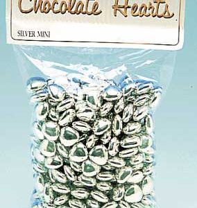 Chocolate Hearts Silver Coated 12oz