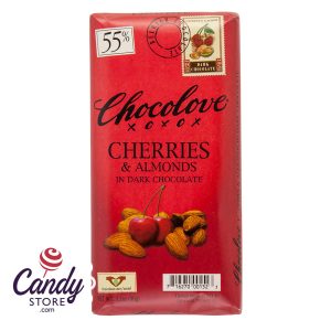 Chocolove Xoxo Cherry & Almond Dark Chocolate Bars - 12ct