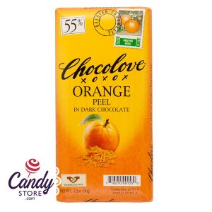 Chocolove Xoxo Orange Peel Dark Chocolate Bars - 12ct