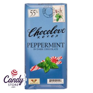 Chocolove Xoxo Peppermint Dark Chocolate Bars - 12ct