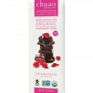 Chuao Dark Chocolate Raspberry Rose Organic Bars - 24ct