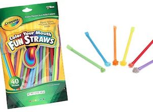 Crayola Color Your Mouth Fun Straws Bags - 12ct