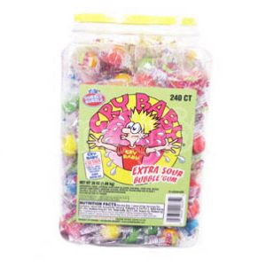 Cry Baby Extra Sour Bubble Gum - 240ct Tub