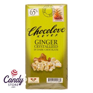 Crystallized Ginger In Dark Chocolate Chocolove 3.2oz Bar - 12ct