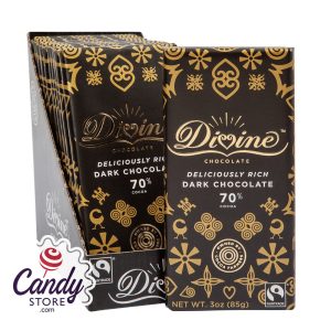 Divine 70% Dark Chocolate 3oz Bar - 12ct