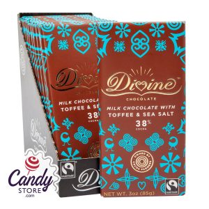 Divine Milk Chocolate With Toffee & Sea Salt 3oz Bar - 12ct