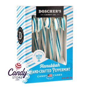 Doscher's Hanukkah Candy Canes 4.05oz Boxes - 12ct