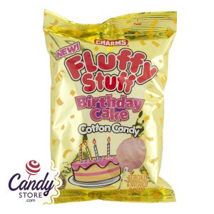 Fluffy Stuff Birthday Cake Cotton Candy 2.1oz Bag - 24ct