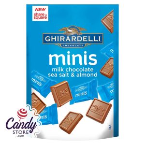 Ghirardelli Minis Milk Chocolate Sea Salt and Almond Squares Pouch - 6ct