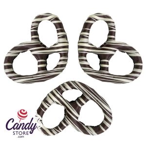 Giambri's White Stripes Dark Chocolate Covered Pretzel - 3lb