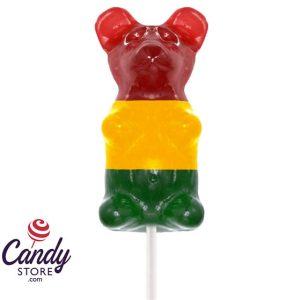 Giant Rainbow Gummy Bears on Stick - 12ct