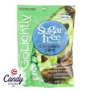 Go Lightly Sugar Free Chocolate Mint Hard Candy 2.75oz Peg Bag - 12ct