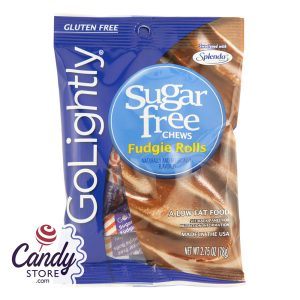 Go Lightly Sugar Free Fudgie Rolls Chews 2.75oz Peg Bag - 12ct