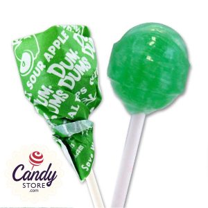 Green Dum Dums Lollipops Sour Apple - 75ct