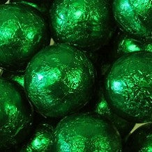 Green Foil Chocolate Balls - 10lb