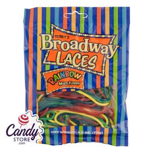 Gustaf's Broadway Laces Rainbow 4oz Peg Bag - 12ct