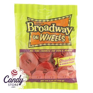 Gustaf's Broadway Wheels Strawberry 5.29oz Peg Bag - 12ct
