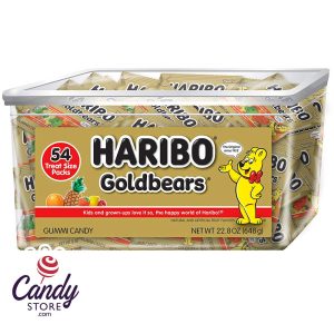 Haribo Gummi Gold Bears Mini Bags - 54ct Tub