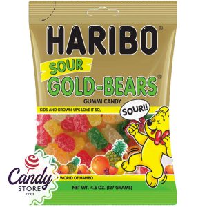 Haribo Sour Gold Bears Gummi Candy 4.5oz Bag - 12ct