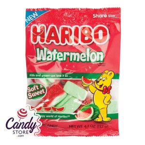Haribo Watermelon Slices Gummy Candy - 12ct Peg Bags