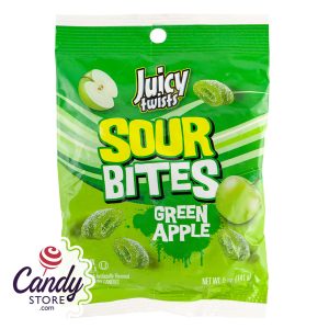 Kenny's Juicy Twists Sour Bites Green Apple 5oz Peg Bag - 12ct