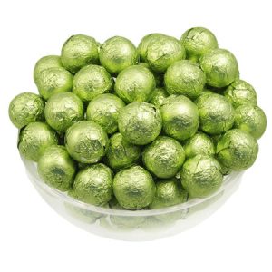 Leaf Green Foil Chocolate Balls - 10lb