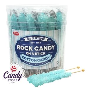 Light Blue Rock Candy Crystal Sticks Cotton Candy - 36ct Jar