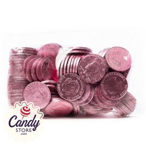 Light Pink Chocolate Coins - 1.5lb Bulk