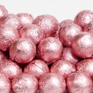 Light Pink Foil Chocolate Balls - 10lb