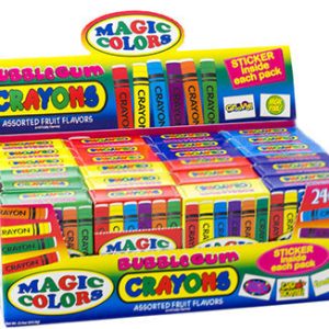 Magic Colors Bubble Gum Crayons Candy - 24ct