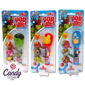 Marvel Avengers Pop-Ups Lollipops Toys - 6ct