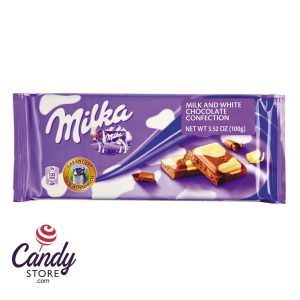 Milka Happy Cow Milk And White Chocolate Bar 3.5oz - 23ct