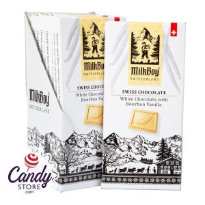 Milkboy Swiss White Chocolate With Bourbon Vanilla 3.5oz Bar - 10ct