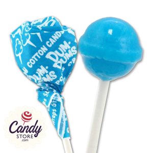 Ocean Blue Dum Dums Lollipops Cotton Candy - 75ct