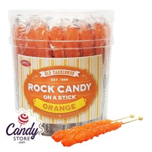 Orange Rock Candy Crystal Sticks - 36ct Jar
