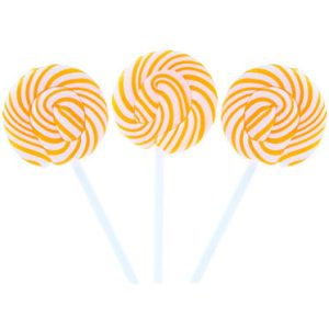 Orange & White Squiggly Pops Lollipops - 48ct