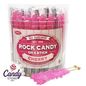 Pink Rock Candy Crystal Sticks Cherry - 36ct Tubs