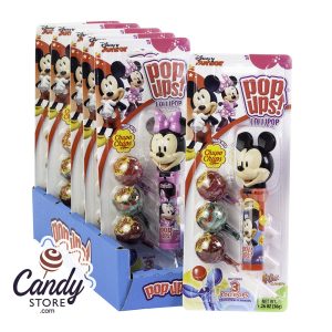Pop Ups Mickey And Minnie Lollipop 1.26oz Blister Pack - 6ct